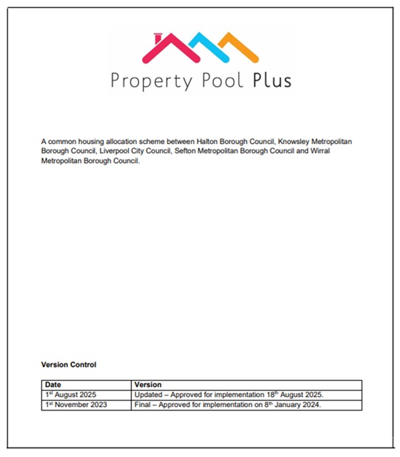 Current property pool plus scheme policy document.